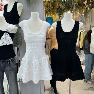 Summer French A-line Knit Dress
