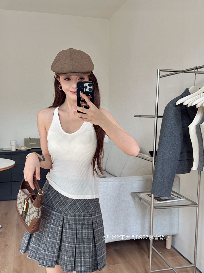 Knitted Built-in Bra Cami Top