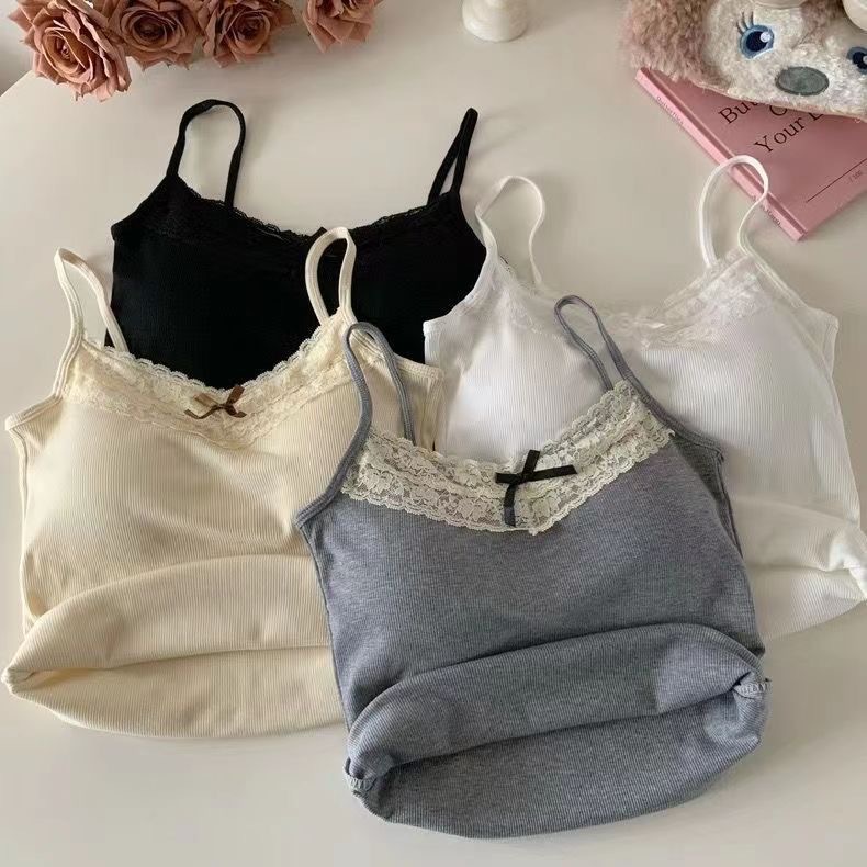 Women's Lace Bow Slim Tank Top