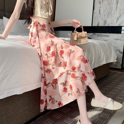 Floral Chiffon Skirt for Women