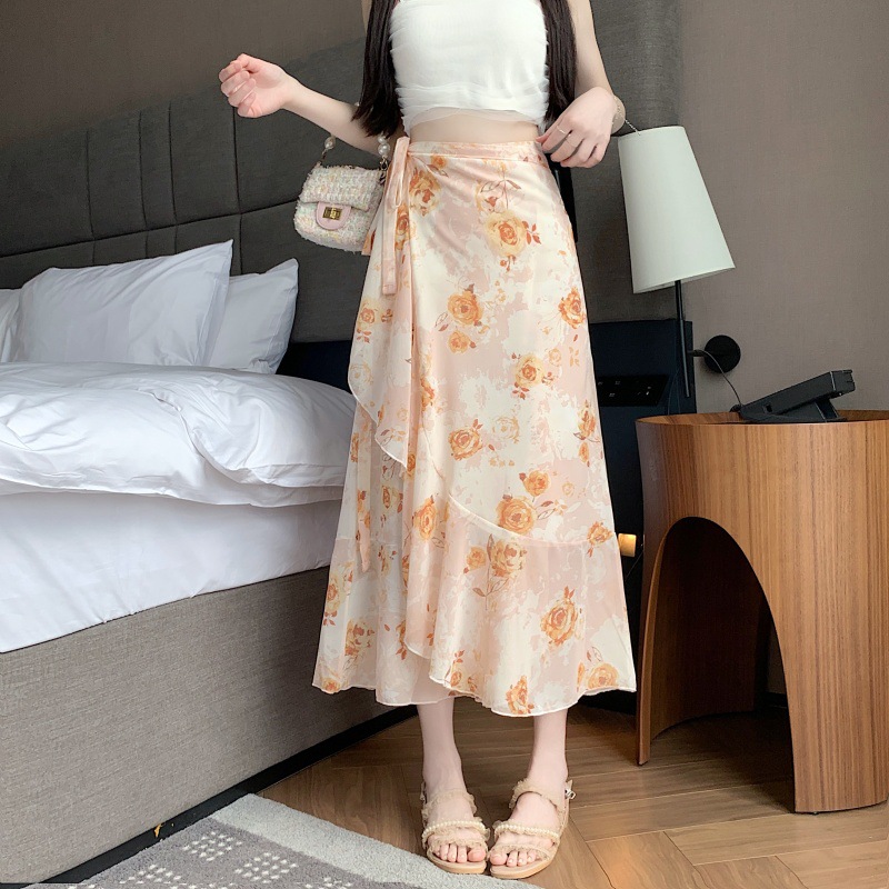 Floral Chiffon Skirt for Women