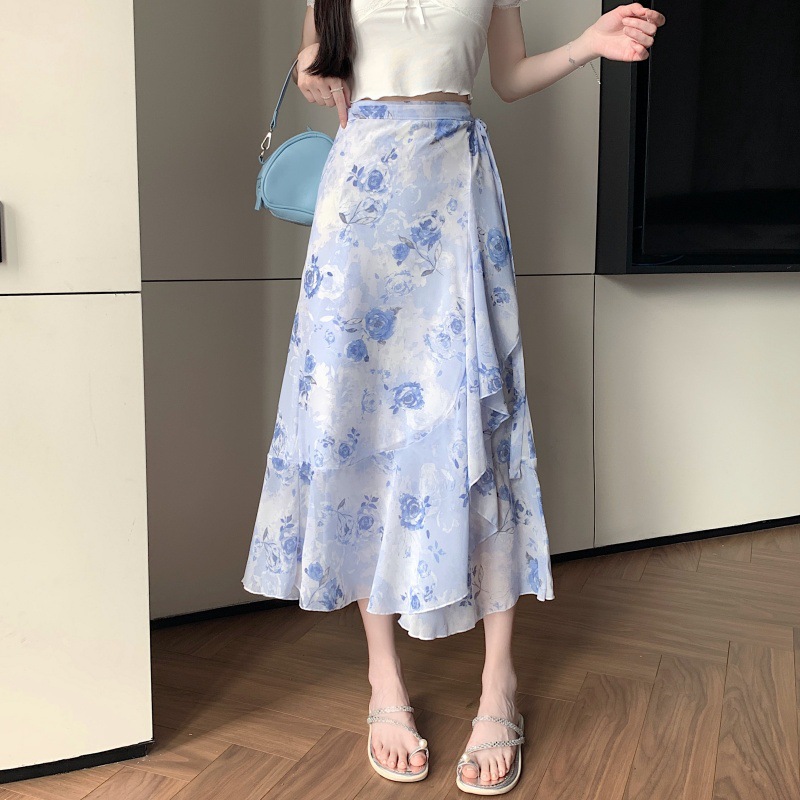 Floral Chiffon Skirt for Women