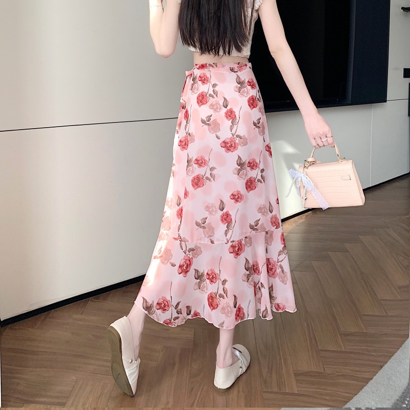 Floral Chiffon Skirt for Women