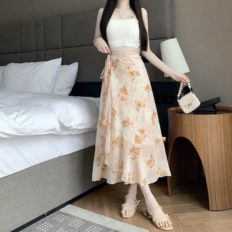 Floral Chiffon Skirt for Women