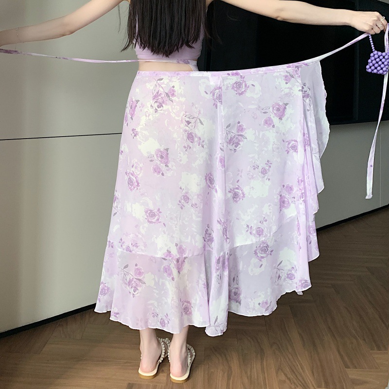 Floral Chiffon Skirt for Women