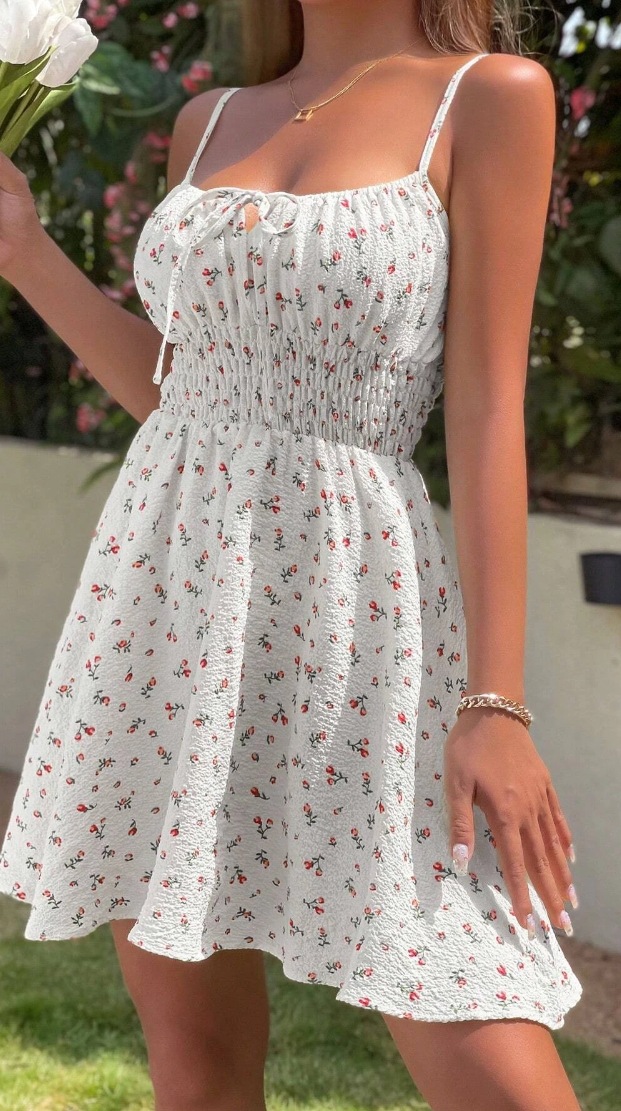 Spaghetti Strap Floral Dress