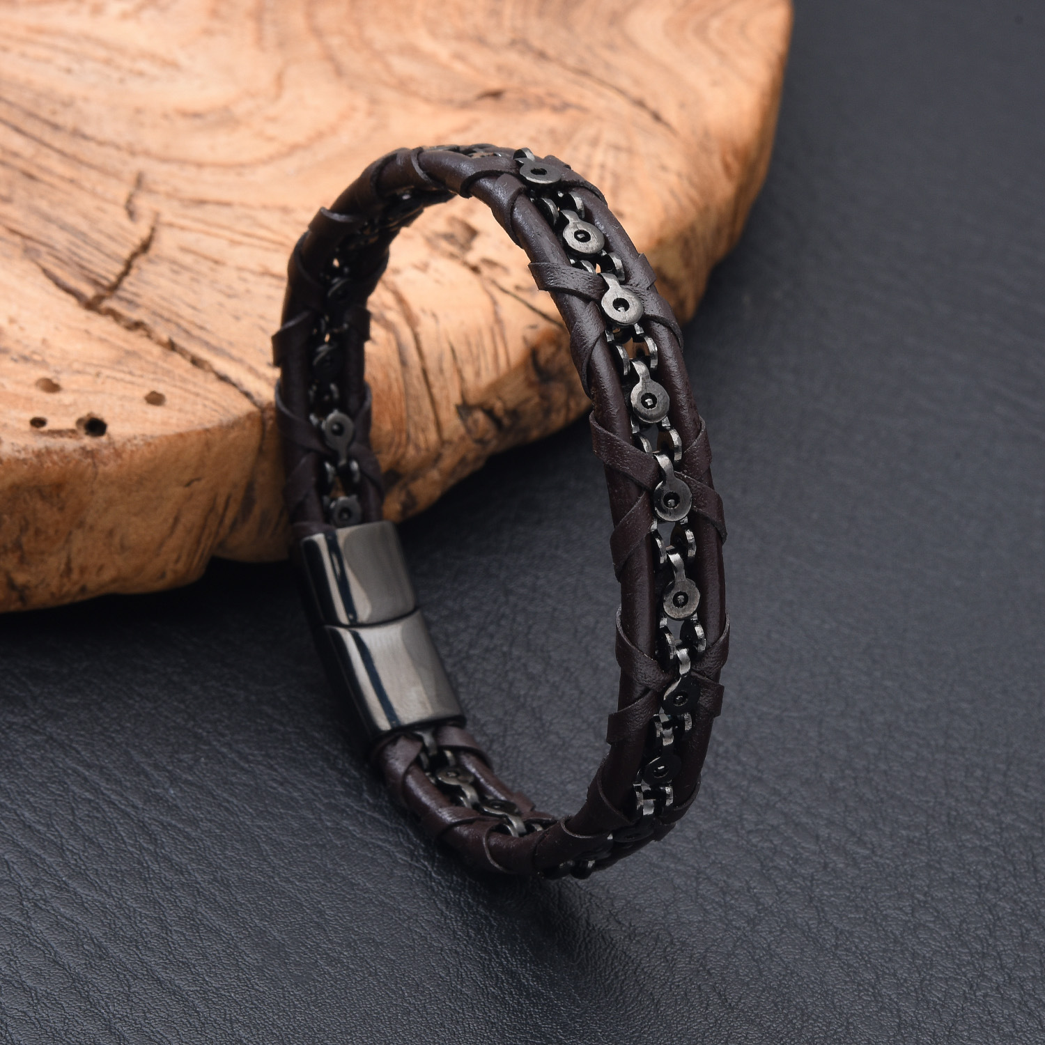 Men's Retro Punk Leather Bracelet