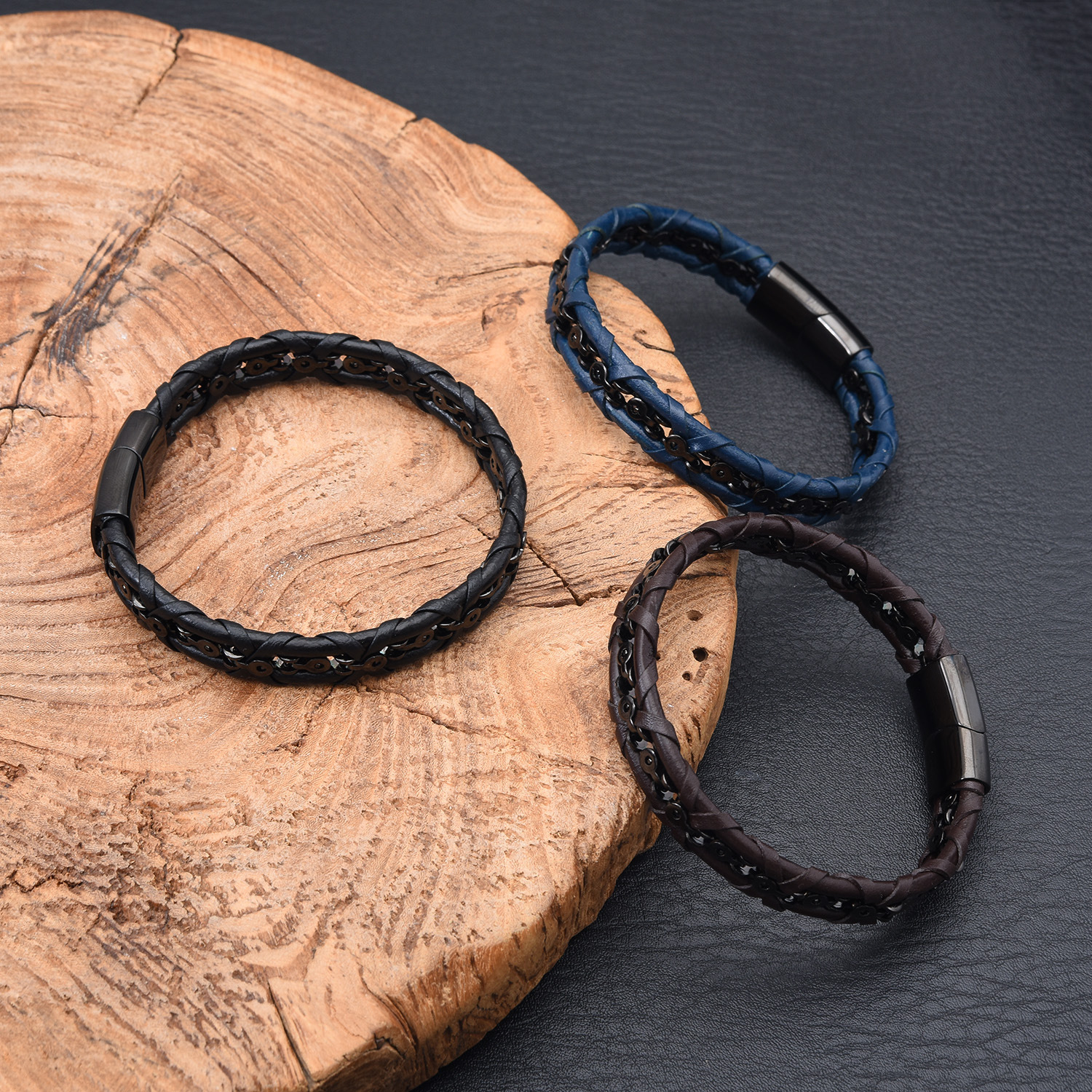 Men's Retro Punk Leather Bracelet