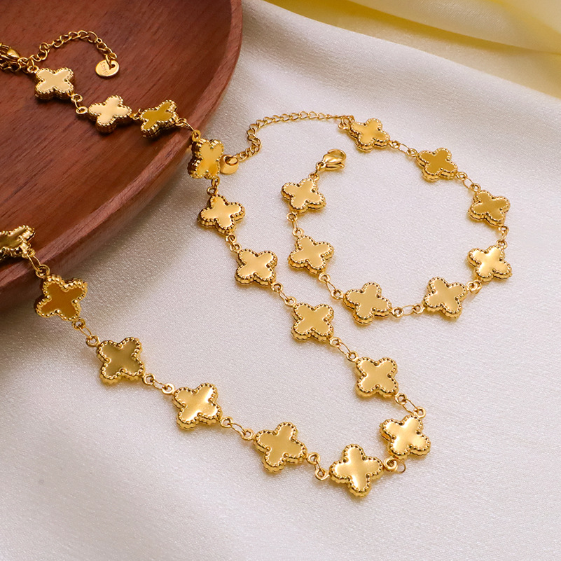 Four Leaf Clover Titanium Steel Necklace