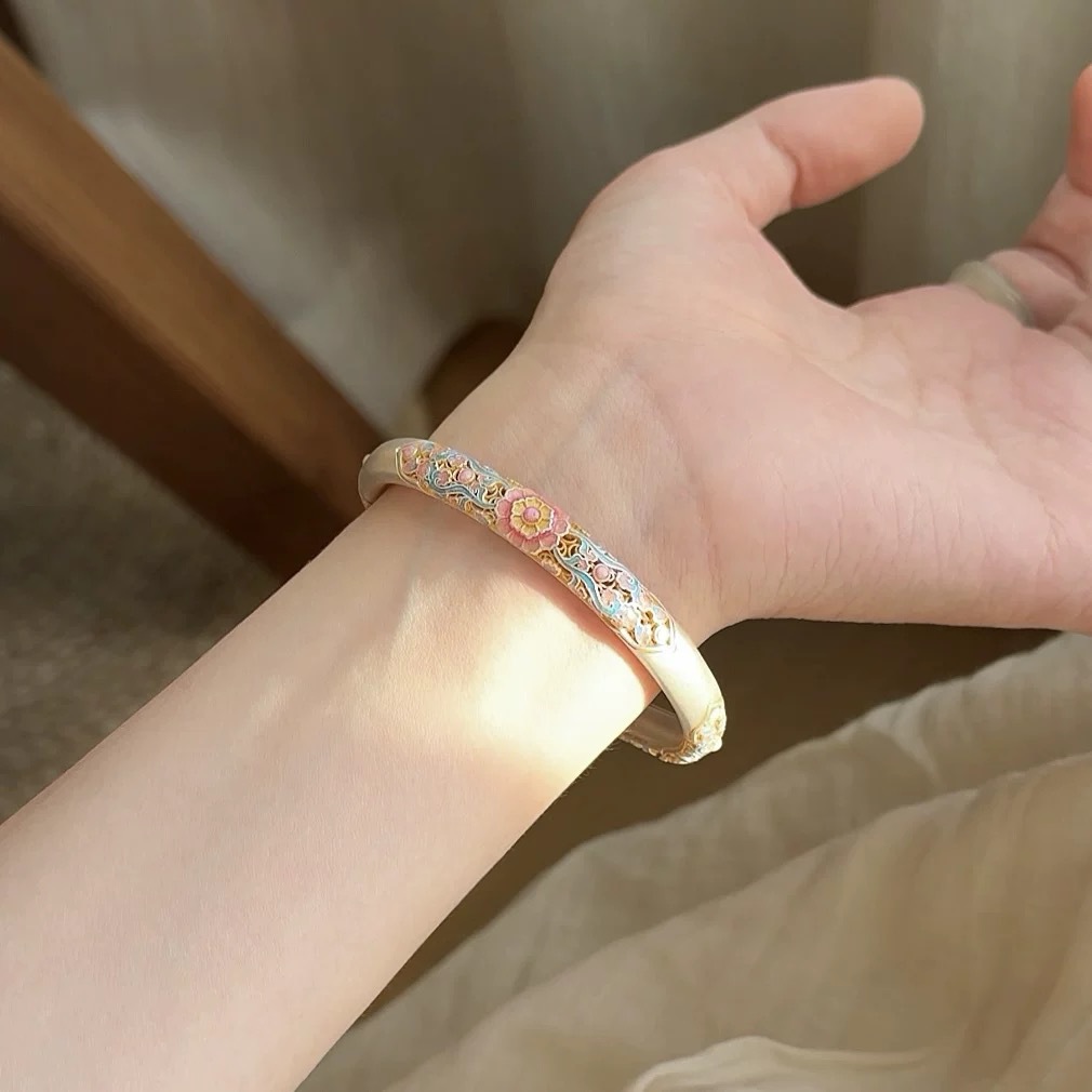 Plated Silver Enamel Bracelet