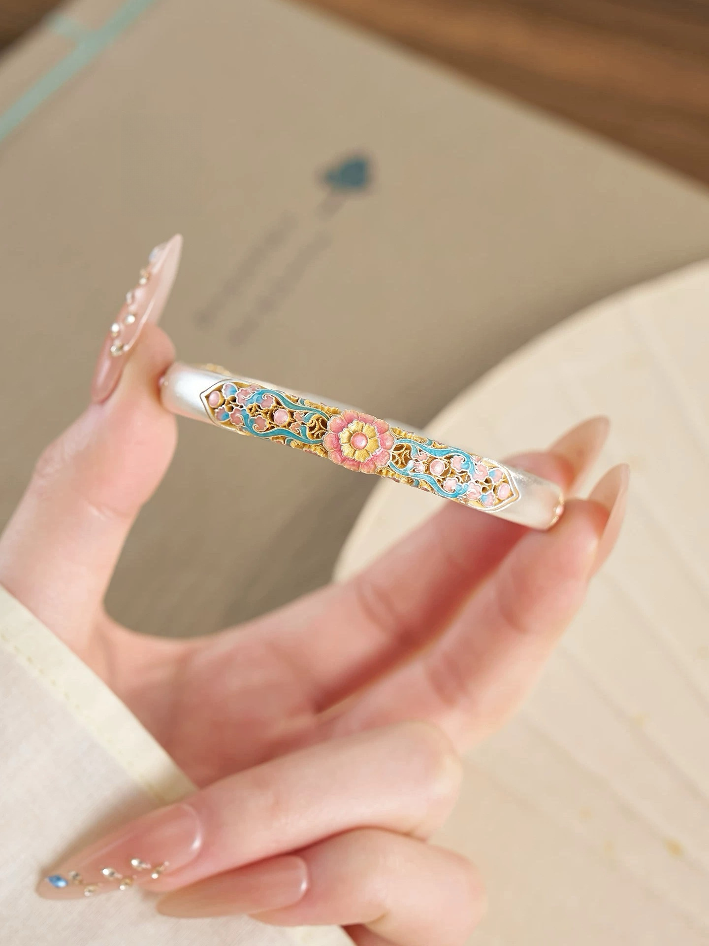 Plated Silver Enamel Bracelet