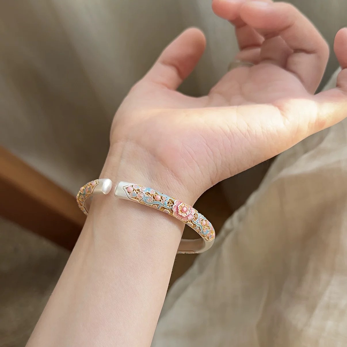 Plated Silver Enamel Bracelet