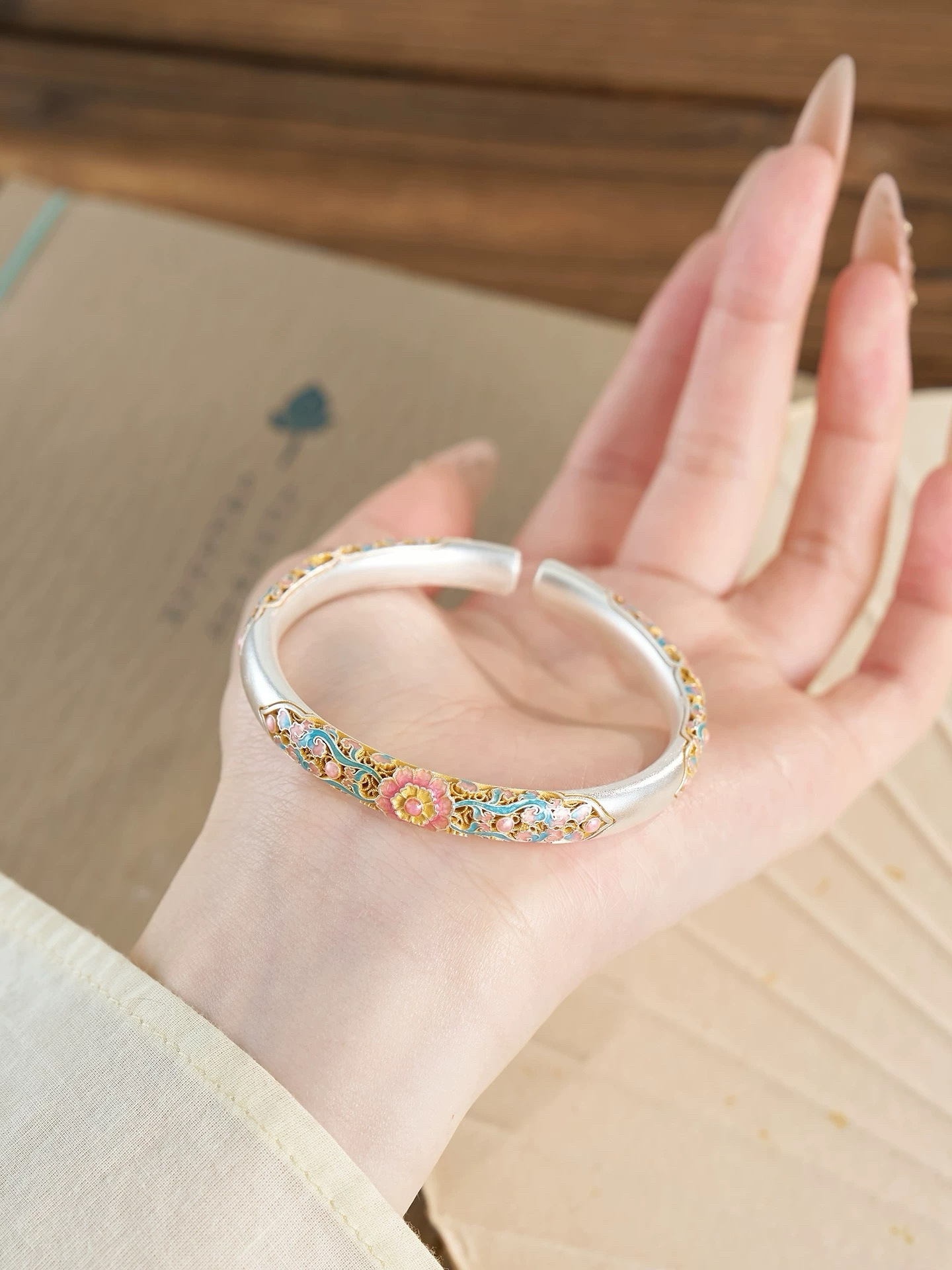 Plated Silver Enamel Bracelet