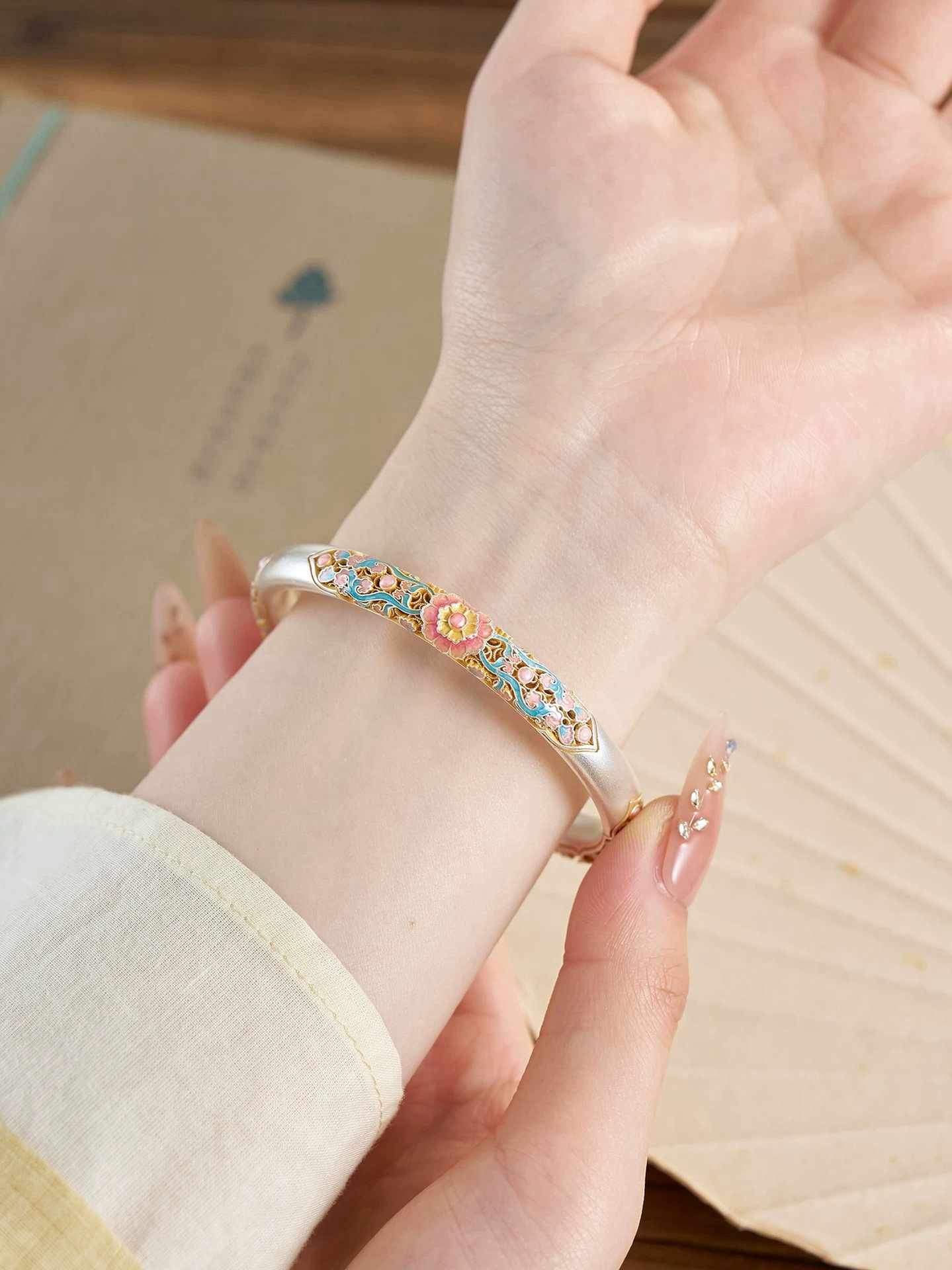 Plated Silver Enamel Bracelet