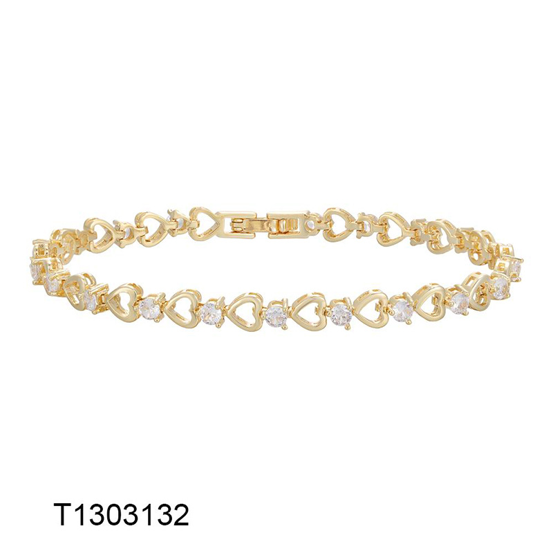 Gold Zircon Tennis Bracelet