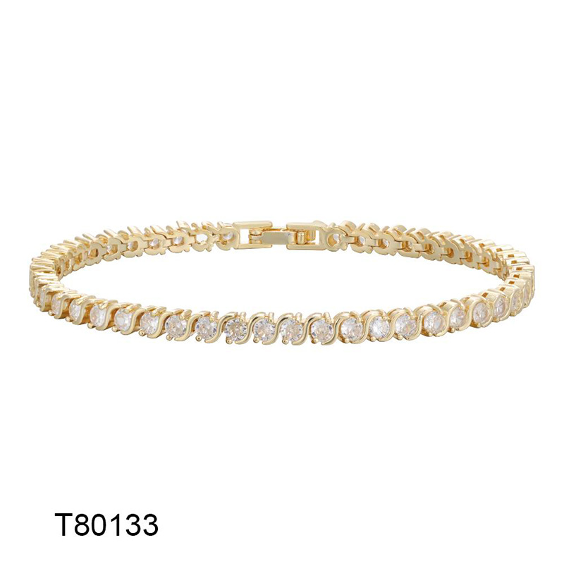 Gold Zircon Tennis Bracelet