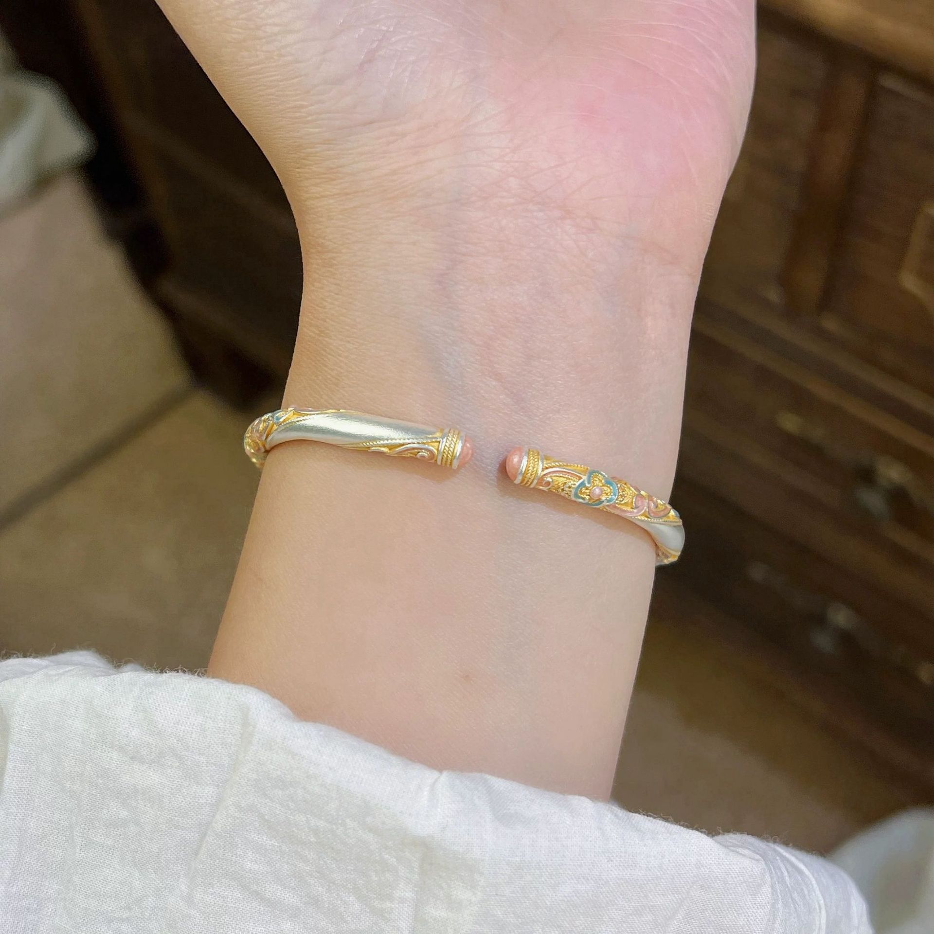 Silver Plated Chinese Bangle