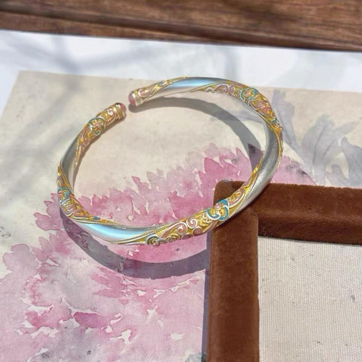 Silver Plated Chinese Bangle