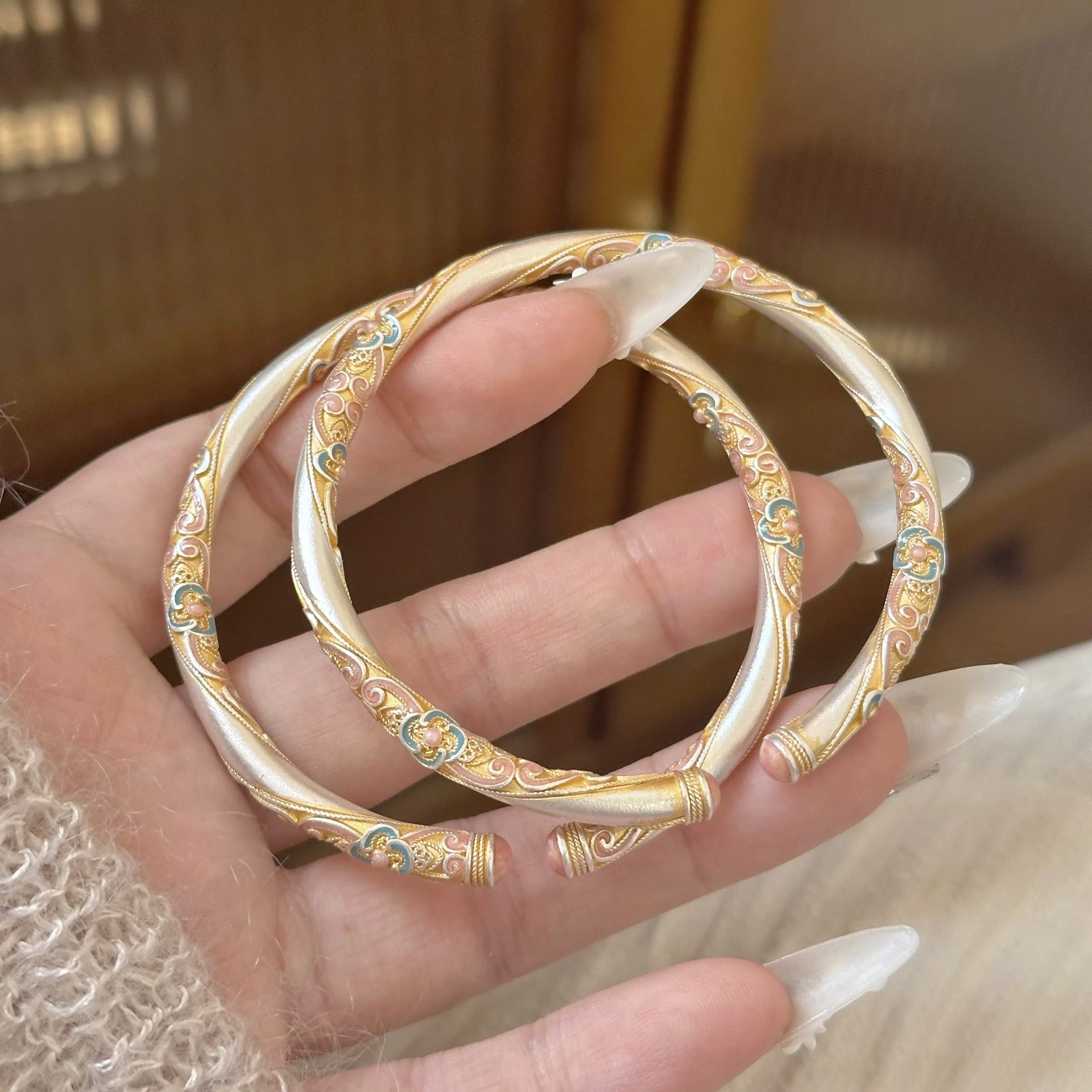 Silver Plated Chinese Bangle