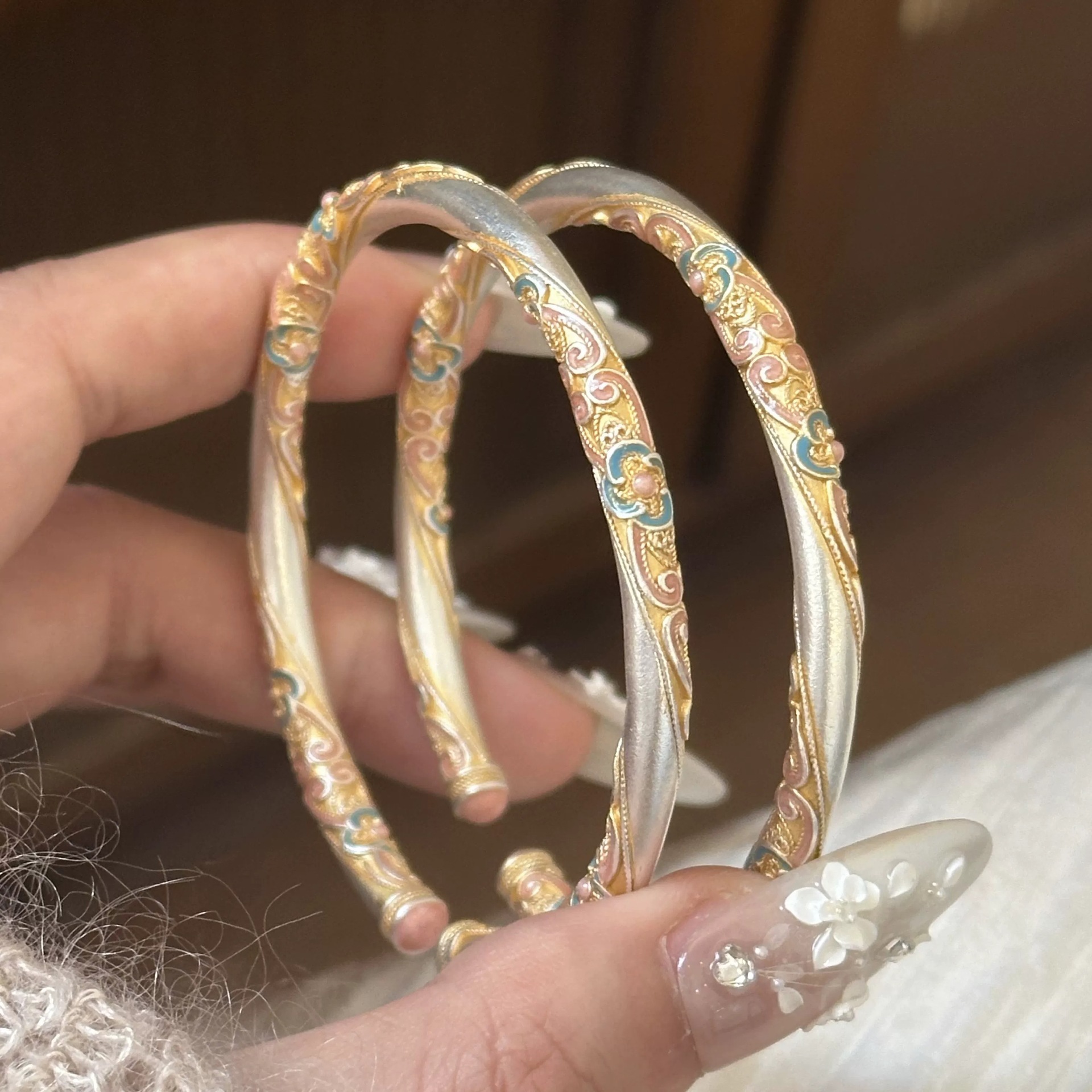 Silver Plated Chinese Bangle
