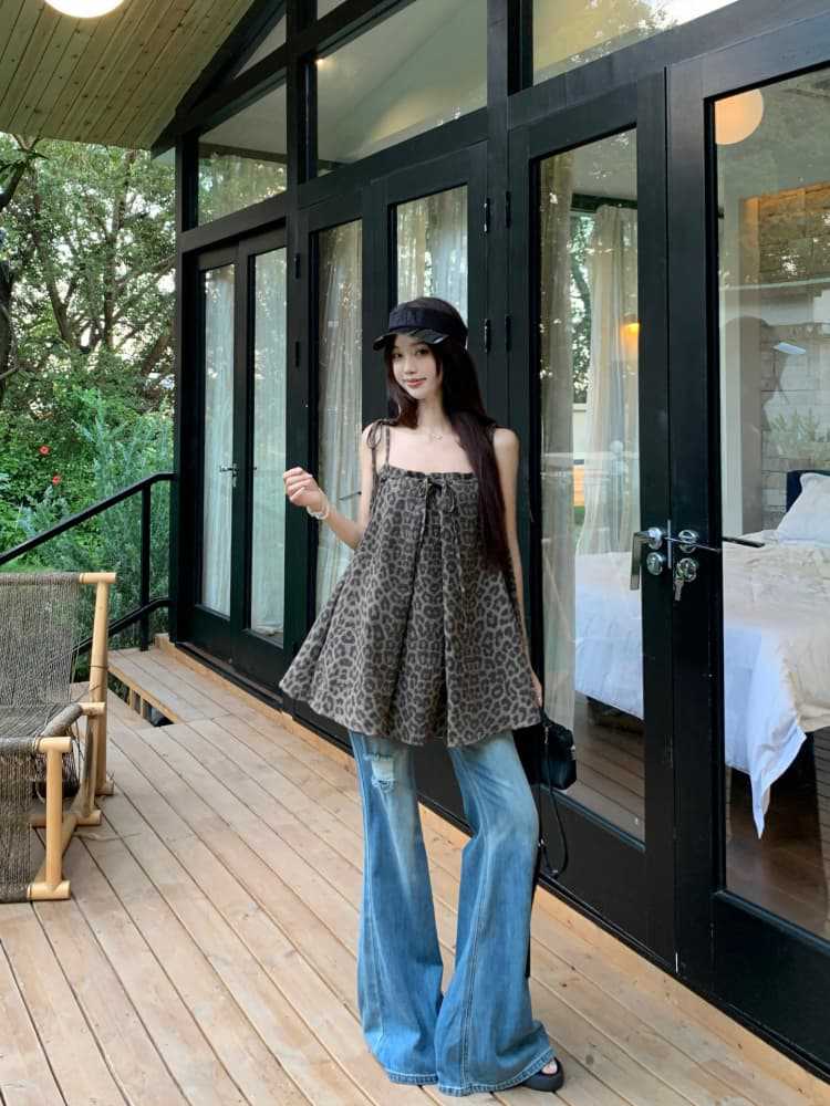 Leopard Spaghetti Strap Top