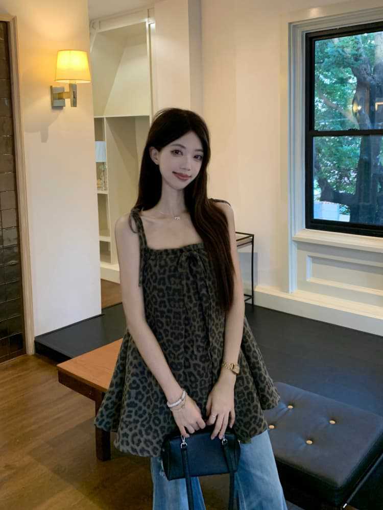Leopard Spaghetti Strap Top