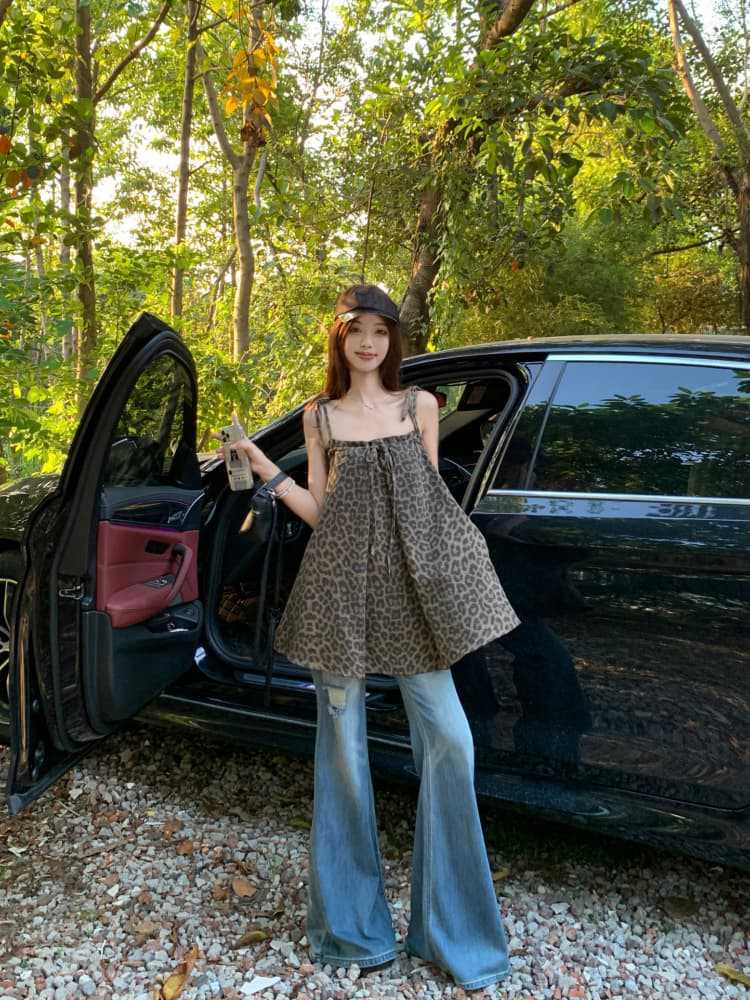 Leopard Spaghetti Strap Top