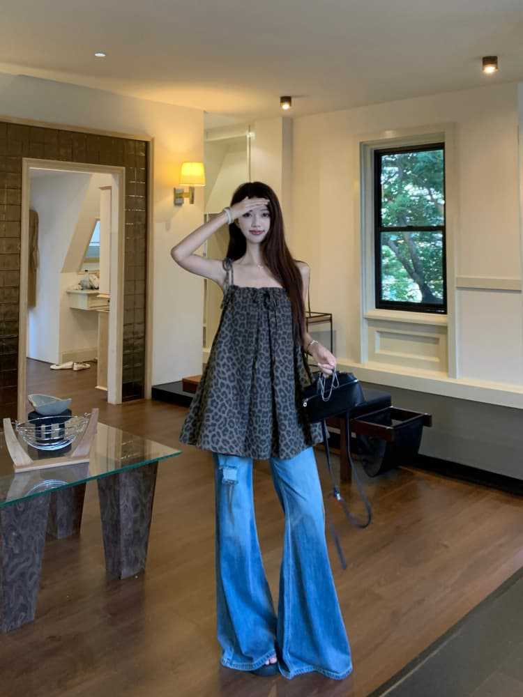 Leopard Spaghetti Strap Top