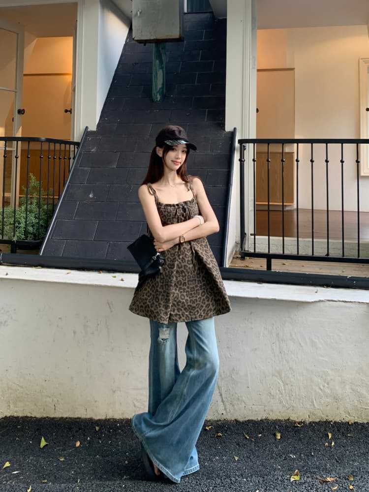 Leopard Spaghetti Strap Top