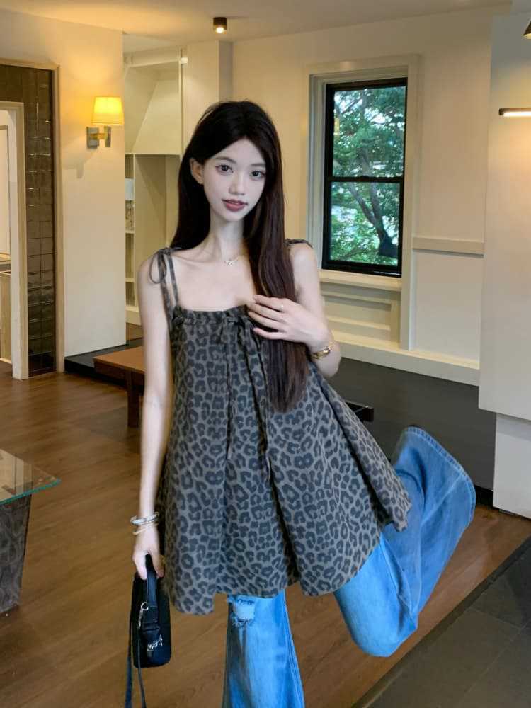 Leopard Spaghetti Strap Top