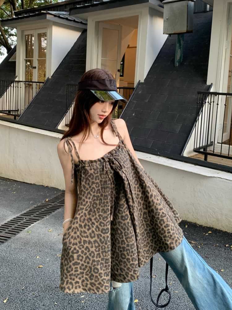 Leopard Spaghetti Strap Top