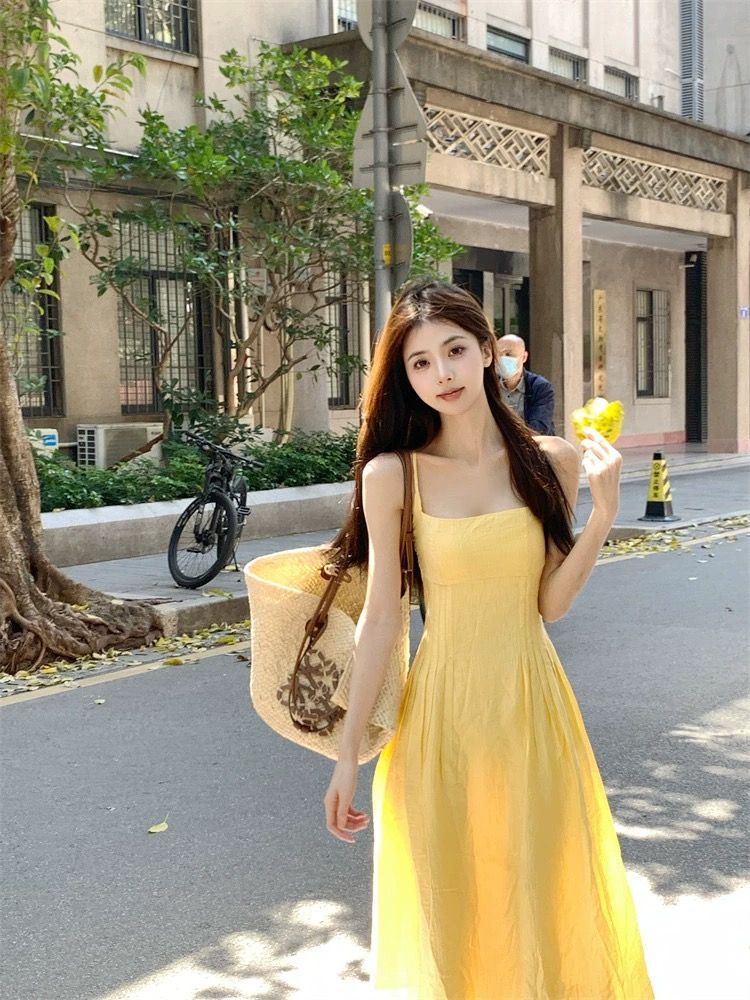 French Strapless Summer Dress