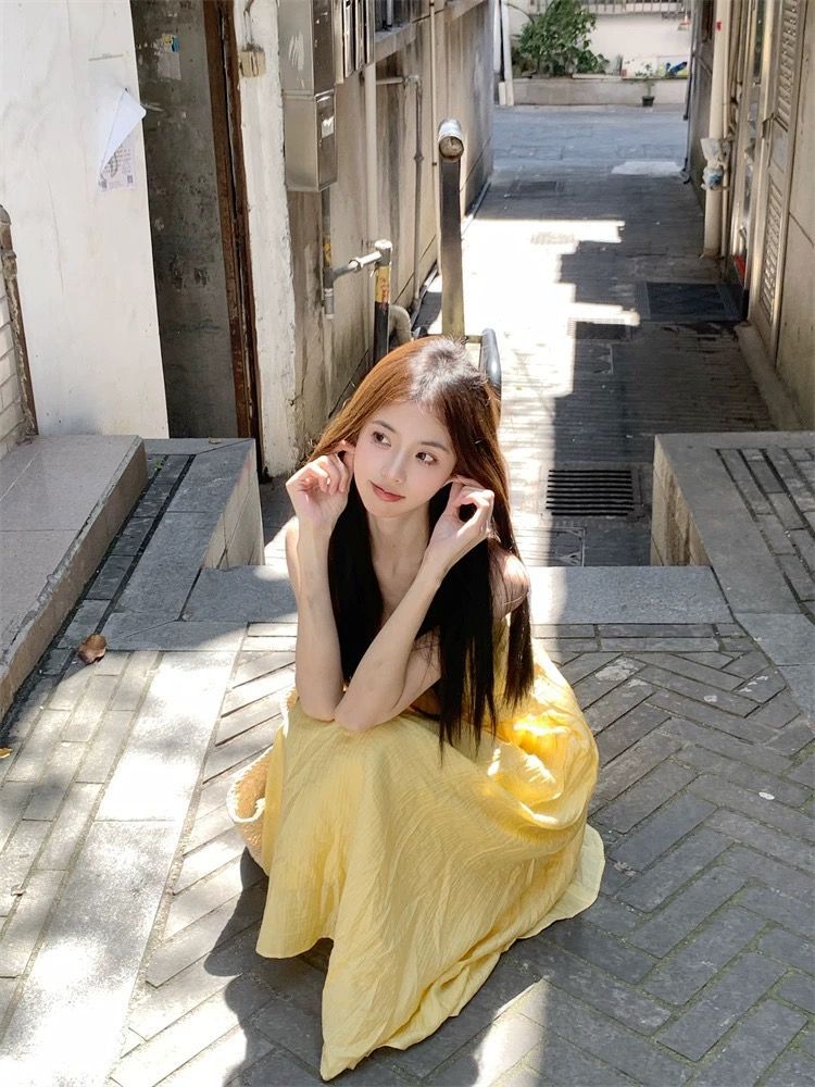 French Strapless Summer Dress