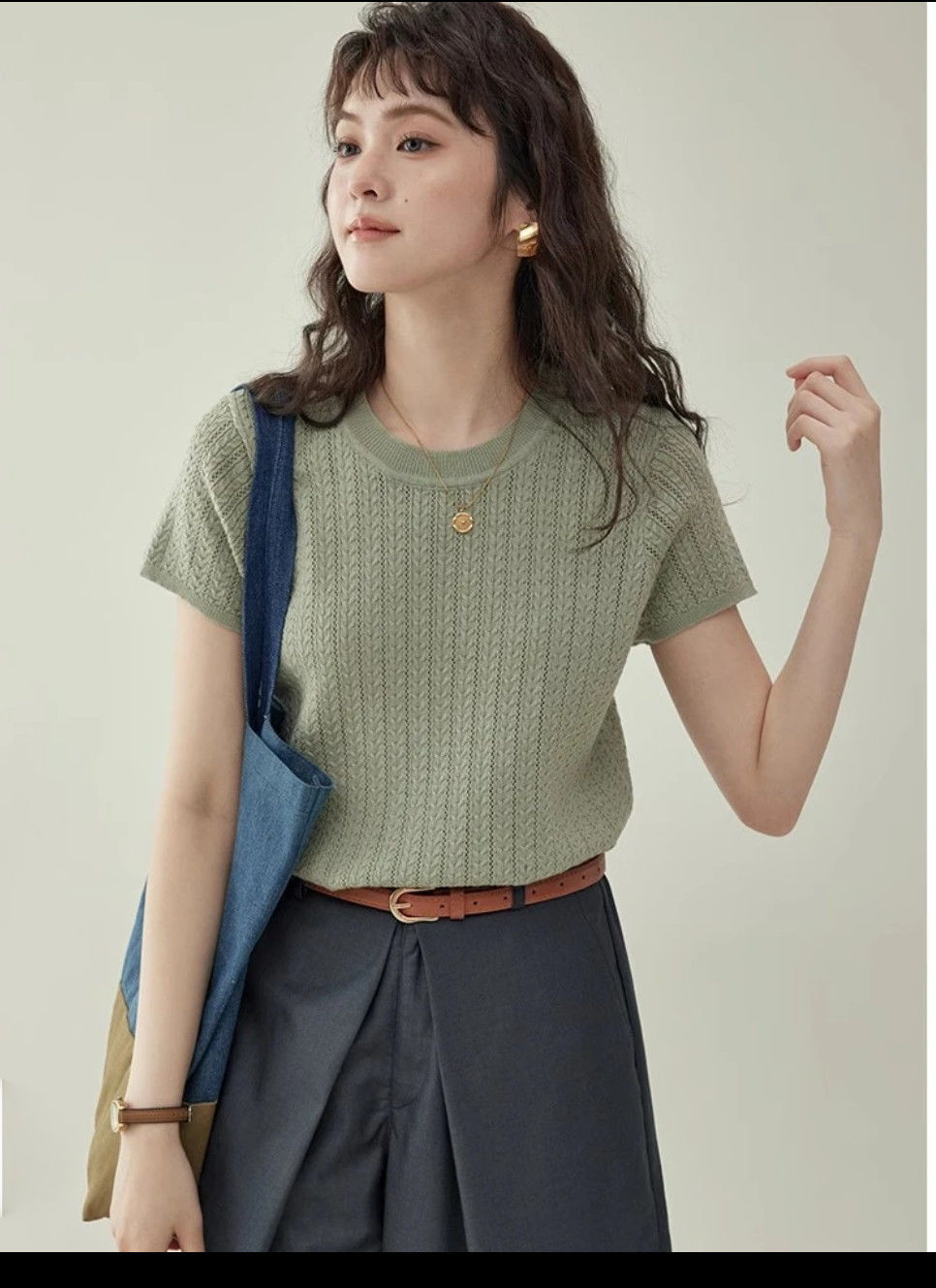 Summer Ice Silk Short Knit Top