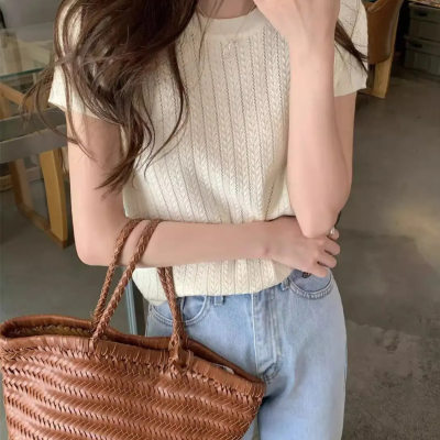 Summer Ice Silk Short Knit Top