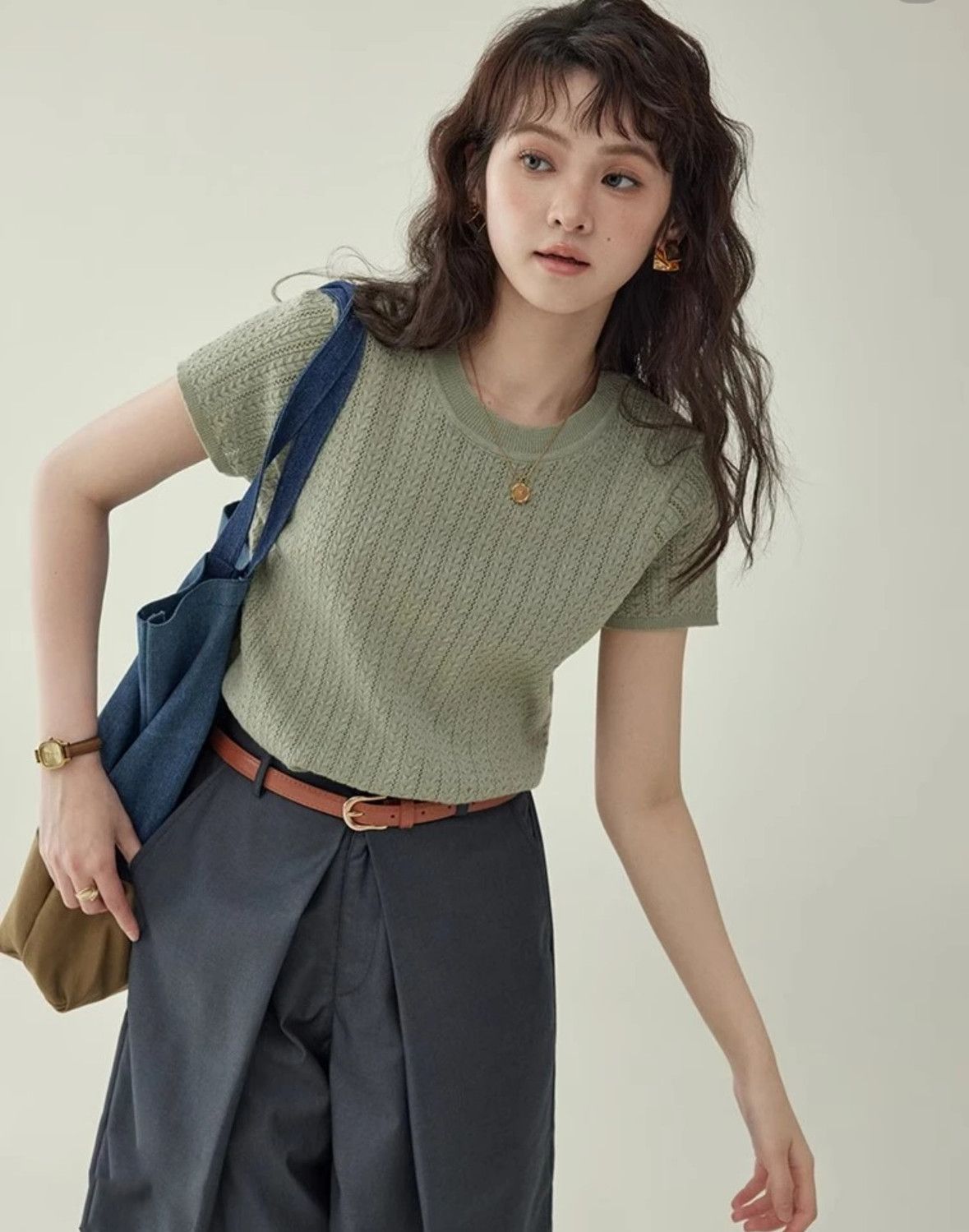 Summer Ice Silk Short Knit Top