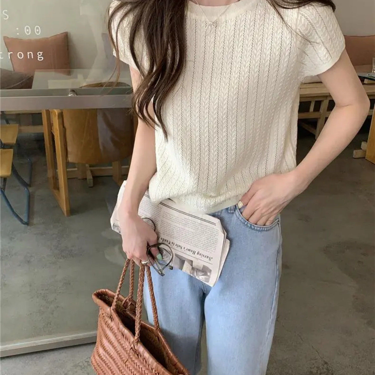 Summer Ice Silk Short Knit Top