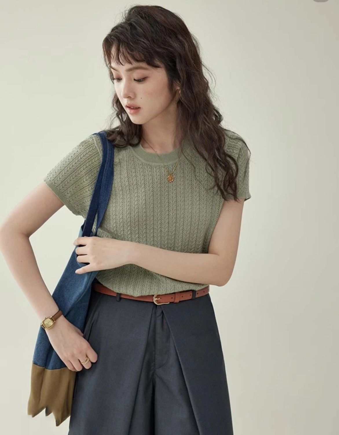 Summer Ice Silk Short Knit Top