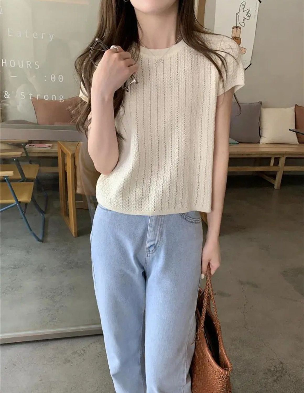 Summer Ice Silk Short Knit Top