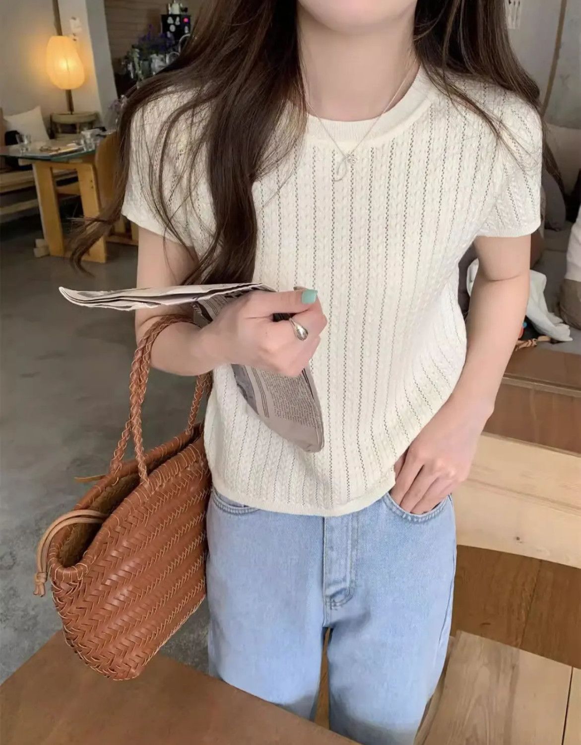 Summer Ice Silk Short Knit Top
