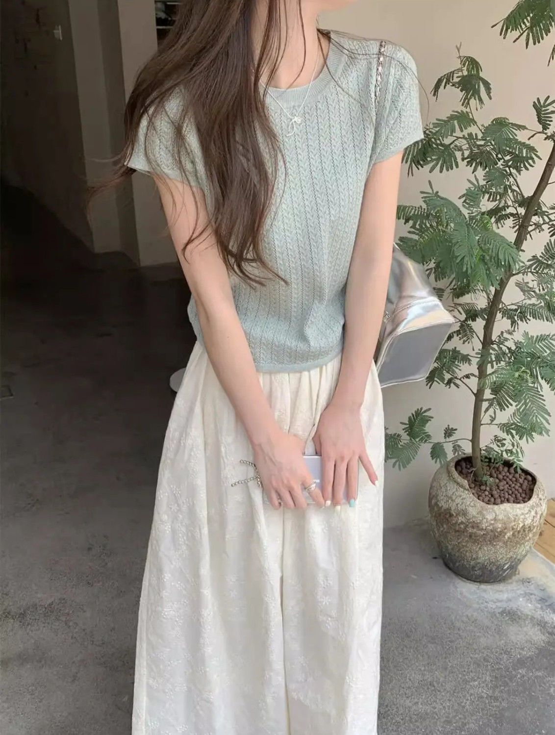Summer Ice Silk Short Knit Top