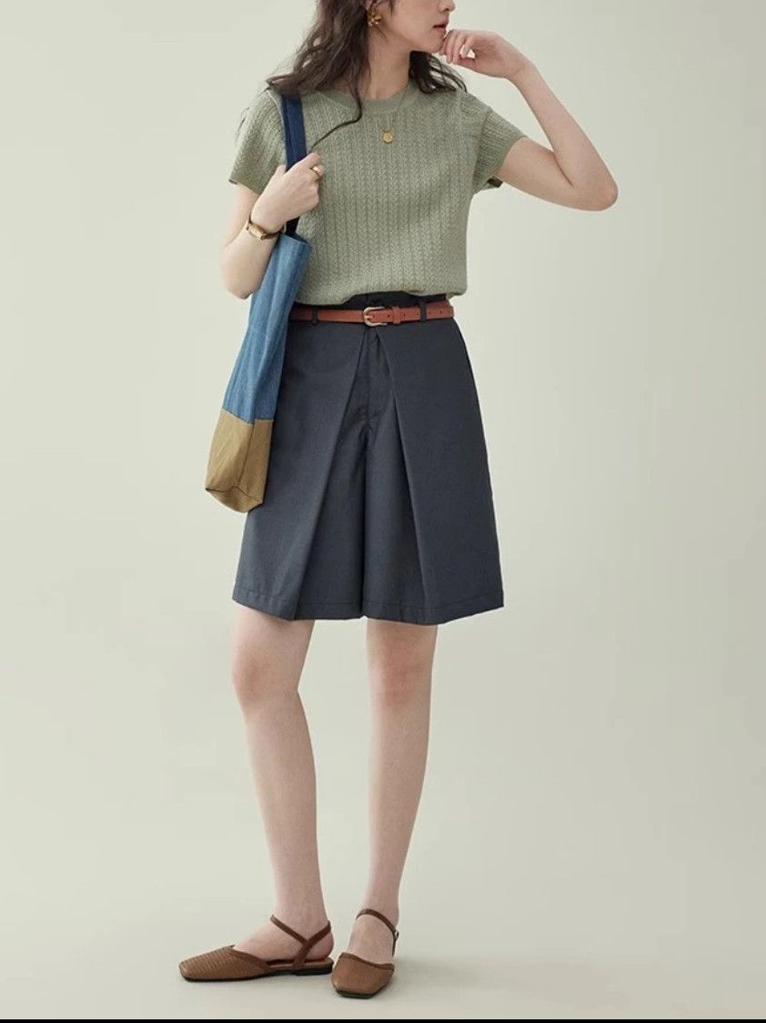 Summer Ice Silk Short Knit Top