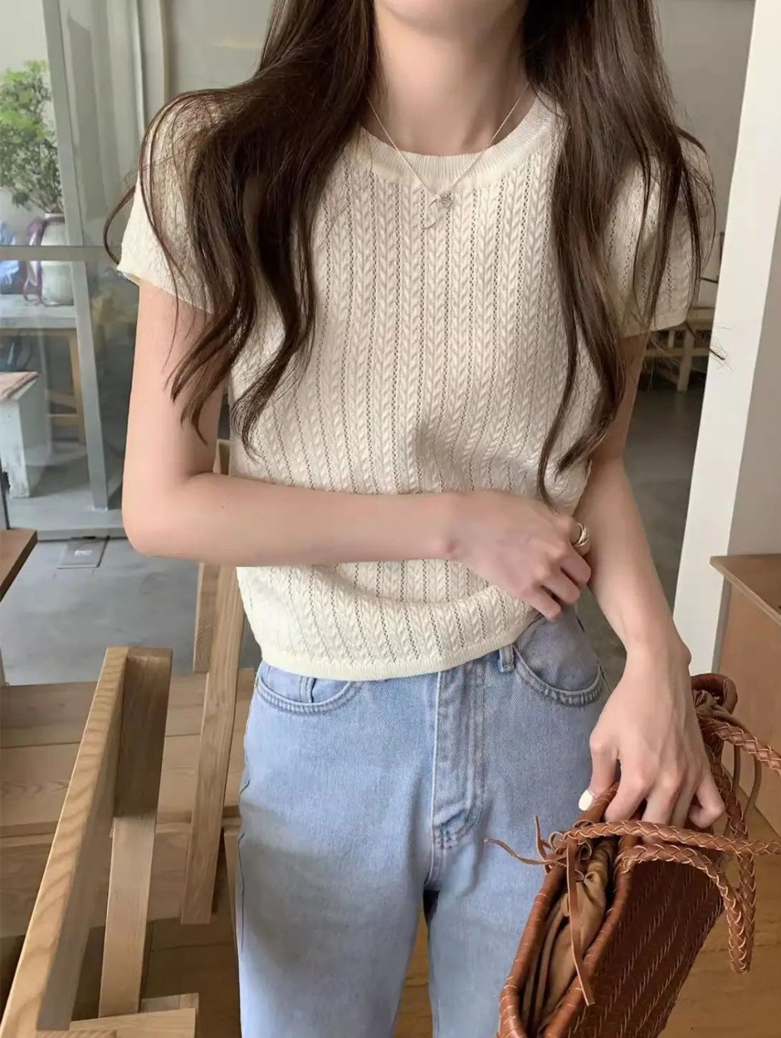 Summer Ice Silk Short Knit Top