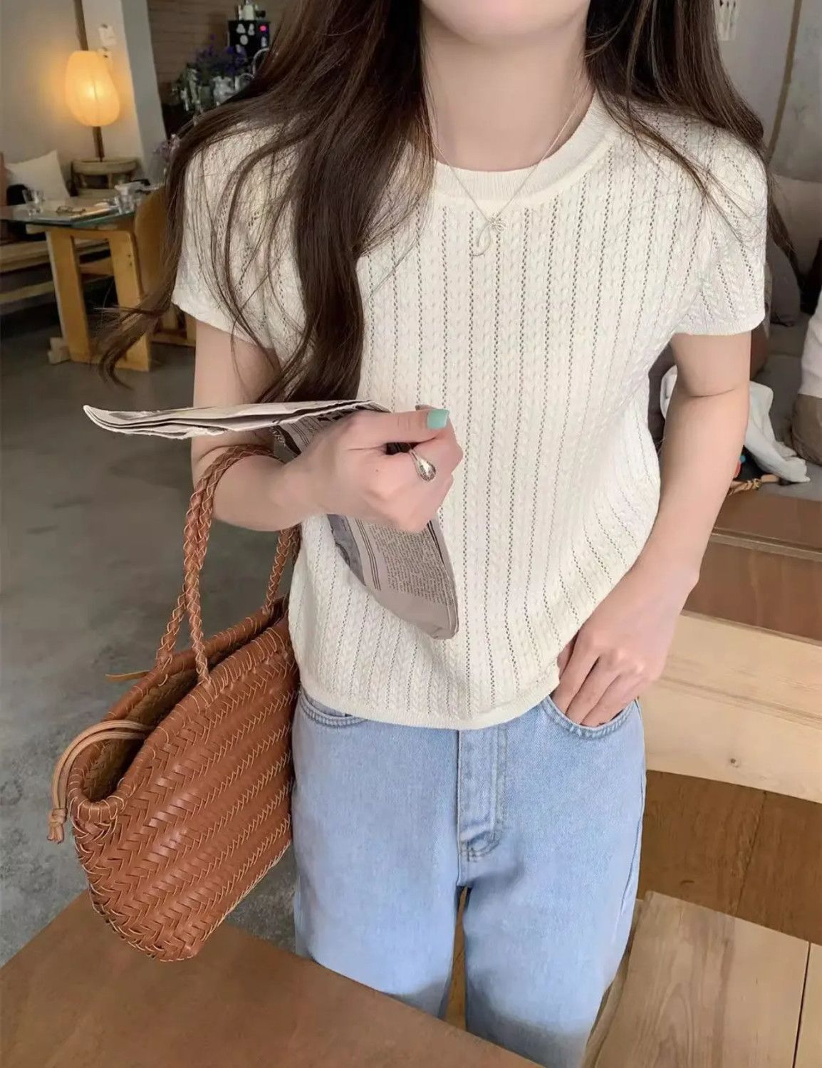 Summer Ice Silk Short Knit Top