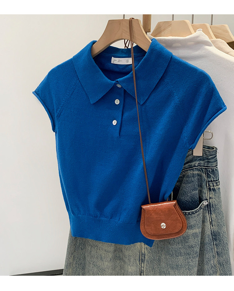 Women's Short Sleeve Knit Polo Shirt