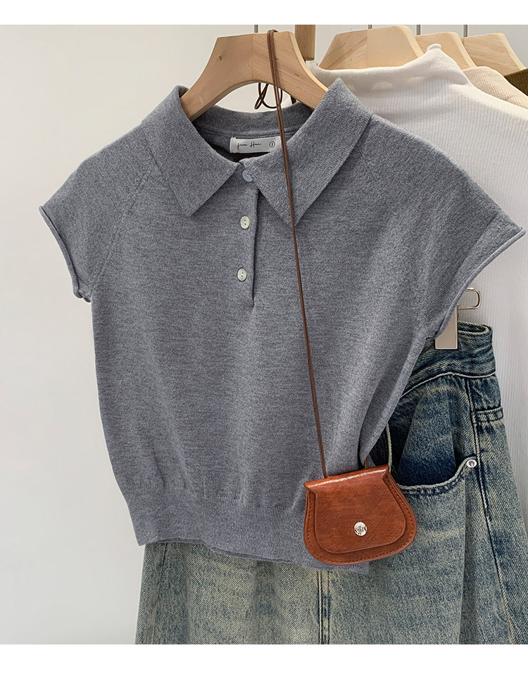 Women's Short Sleeve Knit Polo Shirt