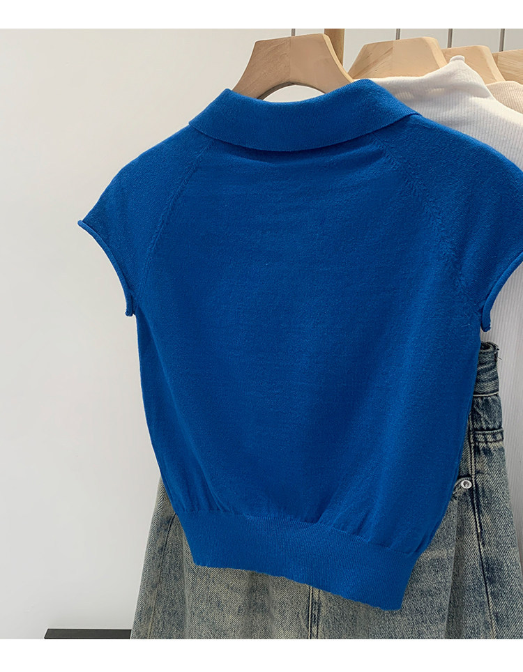 Women's Short Sleeve Knit Polo Shirt