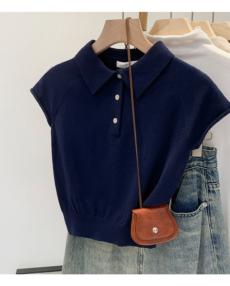 Women's Short Sleeve Knit Polo Shirt