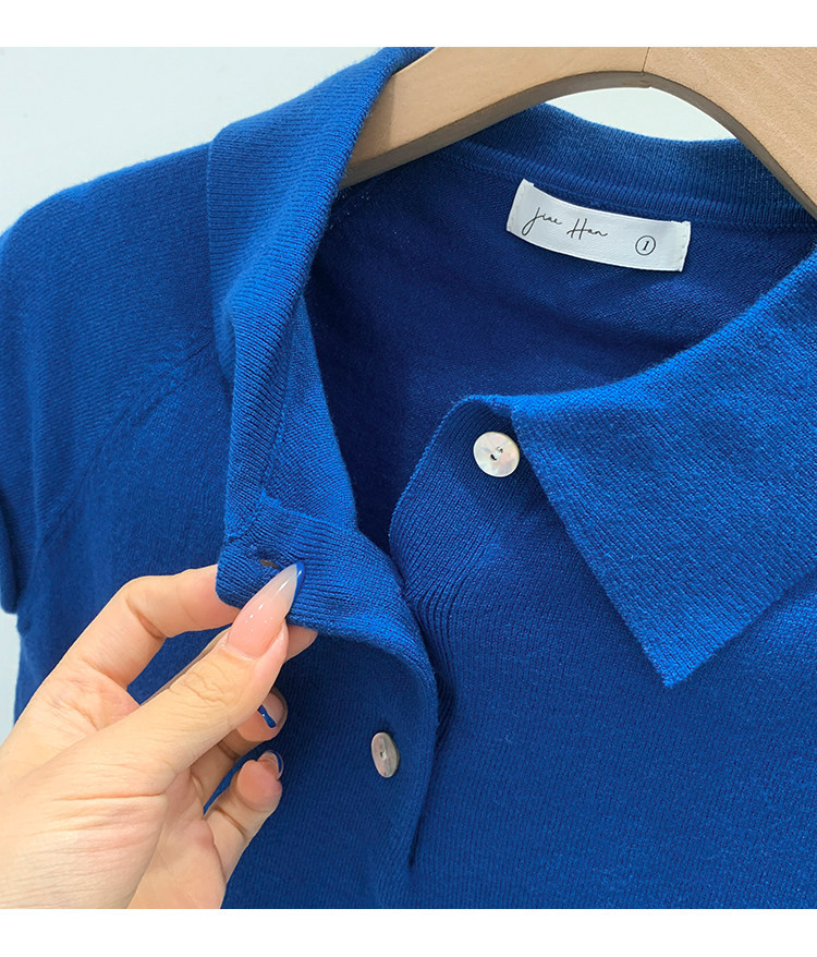 Women's Short Sleeve Knit Polo Shirt