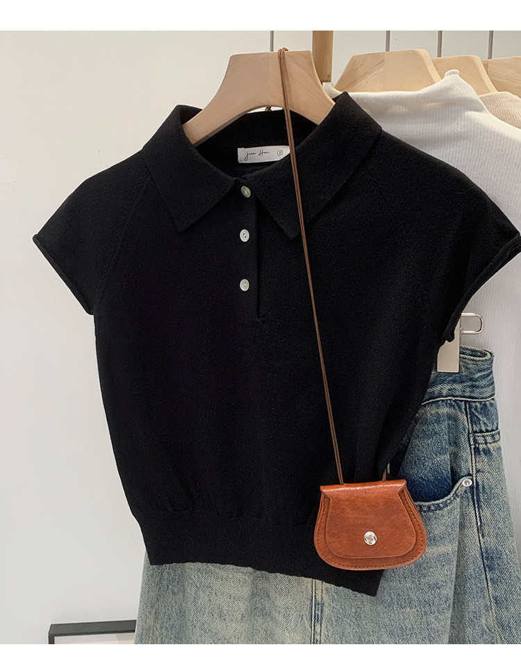 Women's Short Sleeve Knit Polo Shirt
